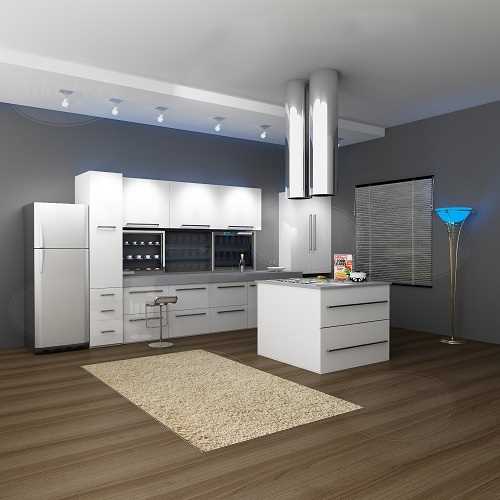 High Gloss Acrylic Modular Kitchen
